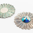 40mm Antique Silver Ruffle Edge Cab Set #SET081