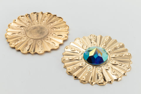 40mm Gold Ruffle Edge Cab Set #SET082