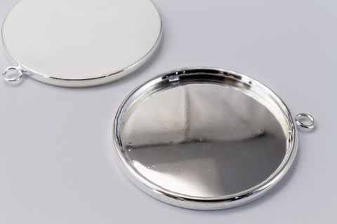 30mm Silver Cabochon Setting #SET102-General Bead