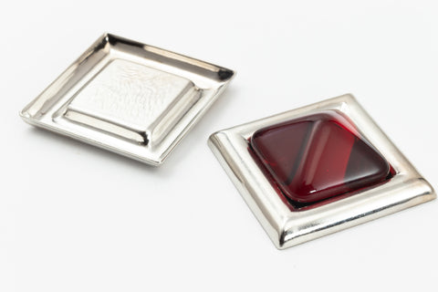 27.4mm Silver Square Cabochon Setting #SET108
