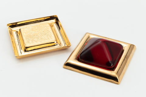 27.4mm Gold Square Cabochon Setting #SET110