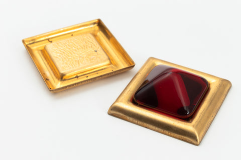 27.4mm Raw Brass Square Cabochon Setting #SET111