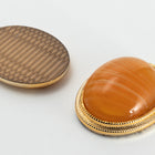 36mm x 28mm Vintage Golden Lucite Cabochon Setting #SET117