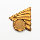 38mm Raw Brass Art Deco Triangle Cabochon Setting Pair #3280