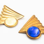 38mm Raw Brass Art Deco Triangle Cabochon Setting Pair #3280