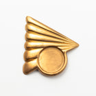 38mm Raw Brass Art Deco Triangle Cabochon Setting Pair #3280