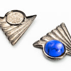 38mm Antique Silver Right Facing Art Deco Triangle #SET147