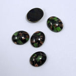 8mm x 10mm Dark Green and Gold #1025-General Bead