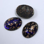 13mm x 18mm Dark Purple and Gold Oval #1027-General Bead
