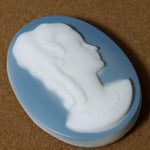 30mm x 40mm Blue and White Cameo Cabochon #XS117-C-General Bead