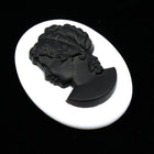 30mm x 40mm Black and White Cameo #XS117-E-General Bead