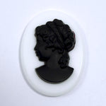 30mm x 40mm Black and White Cameo #XS117-E-General Bead