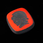 17mm Square Red and Black Trojan Head #XS113-D-General Bead