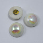 15mm White AB Button #1061-General Bead
