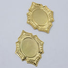 40mm Gold Floral Frame Cabochon Setting (2 Pcs) #1073-General Bead