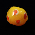 12mm Handmade Round Yellow with Red Spots #1108-General Bead