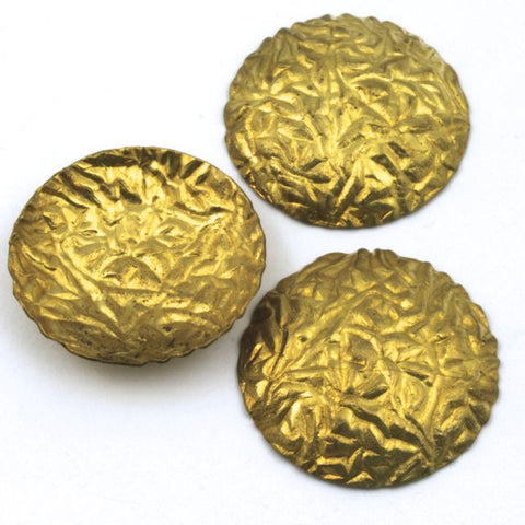 25mm Raw Brass Crinkled Dome (4 Pcs) #111-General Bead