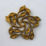 25mm Vintage Raw Brass Twist Flower Filigree #1122-General Bead