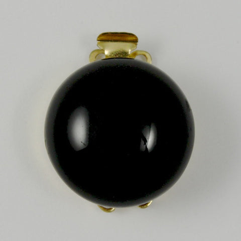 SOLD OUT 15mm Brass Box Clasp with Black Stone-General Bead