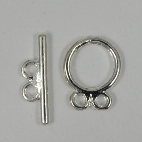 10mm 2 Loop Silver Plated Toggle (Brass)-General Bead
