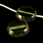 10mm Olivine/Bronze Table Cut Oval Bead-General Bead