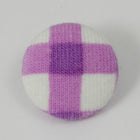 3/4" White and Lavender Gingham Button-General Bead