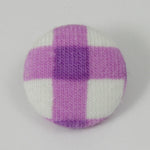 3/4" White and Lavender Gingham Button-General Bead