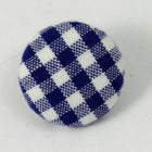 1/2" Blue and White Gingham Button (10 Pcs) #1296-General Bead