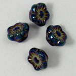 9mm Blue Iris Flower w/ Button Back #1297-General Bead