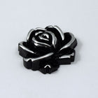 25mm Black and Silver Rose-General Bead