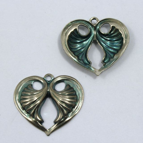 20mm Antique Silver Lotus Heart (2 Pcs) #1316-General Bead