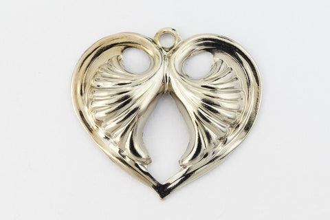 20mm Silver Lotus Heart (2 Pcs) #1316a-General Bead