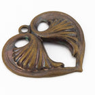 20mm Antique Brass Lotus Heart (2 Pcs) #1316d-General Bead