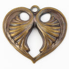 20mm Antique Brass Lotus Heart (2 Pcs) #1316d-General Bead