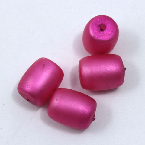 12mm Frosted Pink Barrel (4 Pcs) #1317-General Bead