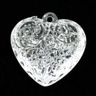 30mm Clear Victorian Patterned Heart-General Bead