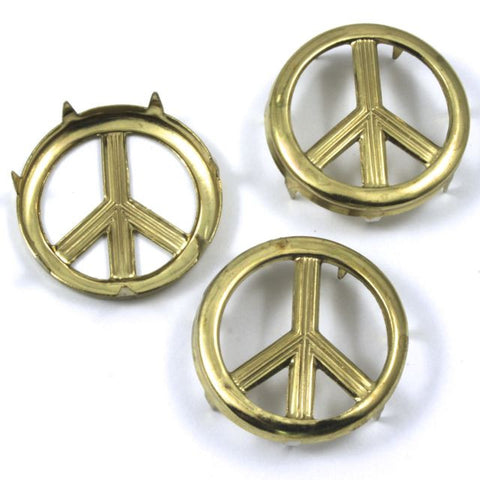 25mm Brass Peace Sign Stud-General Bead