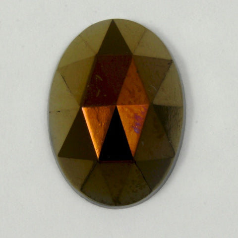18mm Dark Bronze Faceted Glass Cabochon #1330-General Bead