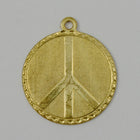 20mm Raw Brass Peace Charm (4 Pcs) #1337-General Bead