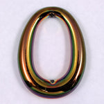 28mm x 38mm Iridescent Lucite Oval Hoop (2 Pcs) #1348-General Bead