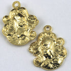 18mm Gold Maiden with Flowing Hair (2 Pcs) #136-General Bead