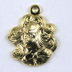 18mm Gold Maiden with Flowing Hair (2 Pcs) #136-General Bead