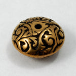 15mm Ornate Bronze/Black Rondelle-General Bead
