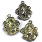 18mm Antique Silver Maiden with Flowing Hair (2 Pcs) #140-General Bead