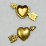 10mm Raw Brass Heart and Arrow #1413-General Bead