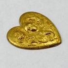 20mm Raw Brass Art Nouveau Heart (2 Pcs) #1415-General Bead