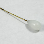 12mm White Teardrop On Wire (20 Pcs) #1417-General Bead