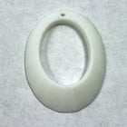25mm x 35mm Chalk White Oval Hoop Pend #1418ant-General Bead