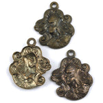 18mm Antique Brass Maiden with Flowing Hair (2 Pcs) #141-General Bead