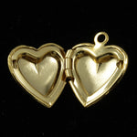 15mm Brass Heart Locket Charm (2 Pcs) #1420-General Bead